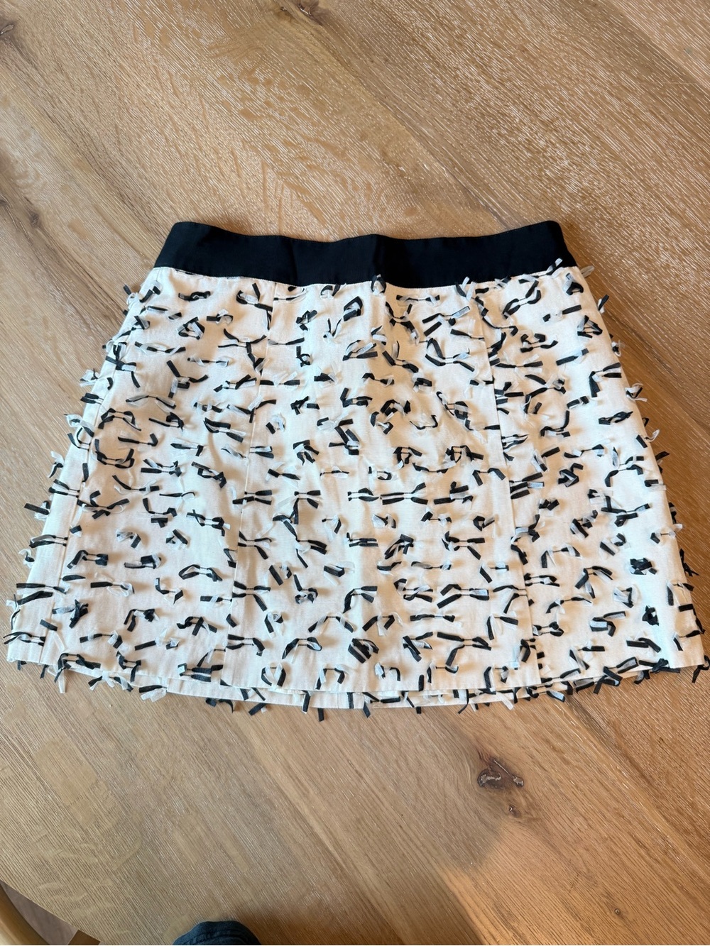 NWT STS Sail to Sable Textured Mini Skirt Size 6 Black White Ribbon Tweed Style